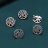 Plata de ley S925 redondo auspicioso conejo gancho botón accesorios vintage tinta negra DIY hecho a mano cola de cuentas hebilla