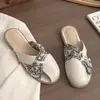 Pantuflas de Deslizamiento Perezosas, Medias Pantuflas Elegantes para Mujer, Nuevo Estilo Verano 2025, Para Usar al Aire Libre, Punta Cerrada, Estilo Suave, Zapatos Planos para Mujer