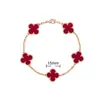 Pulsera de Calcedonia Morada Natural de Cinco Flores [Versión Alta Dorada V Chapado Grueso en Oro] Pulsera de Trébol de Cuatro Hojas de 18 Quilates para Mujer, Artesanía Exquisita