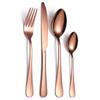 Amazon Cross-border 1010 Conjunto de Talheres de Aço Inoxidável Hotel Estilo Ocidental Garfo, Faca de Bife e Colher Banhados a Ouro 4 Peças Principais