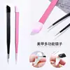 Pinzas para uñas clip herramienta de taladro clip de joyería de diamantes pegajosos multifuncional cabeza de silicona pinzas de presión de doble cabeza para cuenta manual transfronterizo