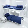Conjunto de Lençol e Capa de Edredom de Três Peças, Algodão Puro, Capa de Edredom Azul Chama Resistente ao Fogo, Colcha para Uso em Dormitório, Conjunto de Roupa de Cama de Seis Peças