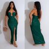 C6782 transfronterizo AliExpress Amazon moda europea y americana vestido de mujer de color sólido sexy con lentejuelas sin espalda vestido