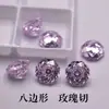 Zircônio Rosa Pastel Corte Rosa Octogonal Milenar Pedra Solta Atacado Pedra Colorida Artificial para Anéis e Brincos