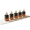 Nova Garrafa Marrom para Óleo Essencial, Frasco Conta-gotas para Essência, Frasco Dispensador Cosmético, Frasco Conta-gotas Quadrado para Óleo Essencial com Fundo Espesso, Em Estoque