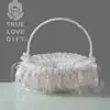 Cesta de Flores Pequeña Creativa de Estilo Occidental, Elegante y Hermosa, Suministros para Bodas al por Mayor, Cesta de Flores de Mano para Niñas de las Flores