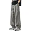 Pantalones de Hielo de Seda para Hombre, Casual Sueltos de Pierna Recta Verano Finos de Secado Rápido Deportivos Modernos Caídos de Pierna Ancha Largos