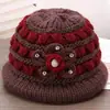 Nuevo Estilo de Gorro Cálido de Invierno para Madres de Mediana Edad y Mayores, Gorro de Lana Engrosado a Prueba de Viento para Señoras Mayores, Gorro de Algodón Tejido para Abuelas