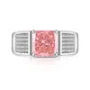 Anel Masculino de Negócios Europeu e Americano de Venda Quente Colorido Flash Corte Flor de Gelo Diamante de Alto Carbono Joias para Transmissão ao Vivo Douyin Dropshipping