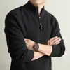 Suéter de Punto para Hombre 2026 Otoño/Invierno Cuello Alto Cremallera Jersey Suéter de Lana Estilo Old Money Casual de Negocios Suéter Grueso