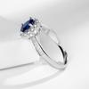 Celebridad de Internet Venta en Vivo Entrada Lujo Imitación Zafiro Natural Plata S925 Chapado Anillo Abierto Anillo para Mujer Joyería de Plata Seiko