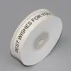 15mm Logo Personalizado Letra Liso Espinha de Peixe Fita de Algodão Feliz Natal Acessórios de Fita 100% Algodão