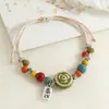 Novas Pulseiras de Cerâmica Jingdezhen Estilo Chinês, Pulseiras Trançadas Retro de Luxo Discreto de Nicho, Melhor Amigo de Estudante Pulseiras de Casal Atacado