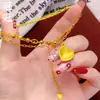 Guan Guan Joyería Cadena de Clavícula Corazón de Perla para Mujer Collar de Oro Lujo Ligero Nicho Cobre Chapado en Oro Exquisita Moda Cadena de Suéter