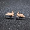 Comercio exterior transfronterizo aretes de acero inoxidable de animales lindos moda ins gato conejo alpaca cerdo aretes al por mayor