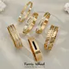 Pulsera de Acero Inoxidable con Cierre Geométrico en Forma de Rombo Incrustado con Circonita Set Estilo Ins Joyería Personalizada de Lujo Ligero Chapada en Oro de 18 Quilates