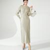 Vestido Bronzeado de Cintura Alta Saia de Manga Comprida Outono Feminino Cintura Alta Shenzhen Nanyou Transfronteiriço Feminino Base Saia Longa
