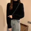 Suéter de punto de cachemira de visón grueso y cálido de cuello medio para otoño e invierno, nuevo suéter de primavera estilo coreano versátil y de estilo suave para mujer