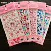 Adesivos de Diamante Infantis Feitos à Mão DIY Cristal Transparente Acrílico Coração Pedra Preciosa Menina Maquiagem Decoração Adesivos
