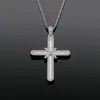 Estilo Hip-Hop Europeo y Americano Colgante de Cruz de Circonita Marca de Moda para Hombre Cadena Trenzada Versátil de Moda Collar para Pareja Full Diamond