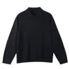 Suéter de punto estilo polo coreano para mujer, holgado y grueso, adecuado para otoño e invierno, con cuello camisero, se puede usar como capa base