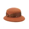 Rongmei 2026 Nuevo Sombrero Clásico Hepburn Transfronterizo con Ala Curva, Sombrero de Mezcla de Seda y Lana, Elegante Sombrero de Estilo Francés