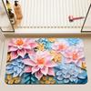 Alfombra de Barro de Diatomeas con Flor 3D Alfombra Antideslizante para Baño Alfombra Absorbente para Baño Alfombra Decorativa para Inodoro