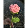 Hecho a mano Rosa Lana Ganchillo Terminado Flor Artificial Venta al por mayor Día de San Valentín Chino Flor Eterna Tejida Ramo Degradado Día de San Valentín