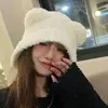 Gorro de Punto para Mujer, Resistente al Viento y al Frío, con Protección para las Orejas, Nuevo Gorro de Lana Esponjoso de Oso Lindo para Otoño e Invierno, Venta al por Mayor