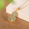 Colgante de jade hetiano de plata de ley S925 para mujer, elegante, personalizado, estilo retro, chapado en oro