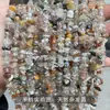 Productos semiacabados de grava de cristal mult material natural, grava irregular con agujero pasante para pulseras, collares, pendientes y accesorios para ensartar cuentas