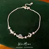 Pulsera de estrella y luna con incrustaciones de circonita, pulsera de nicho de lujo ligero, fresca, dulce, moderna, versátil, joyería de alta gama al por mayor