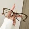 Nuevas Gafas Retro Ojo de Gato con Filtro de Luz Azul, Estilo Europeo y Americano Simple y Moderno, Gafas Lisas que Cambian de Color, Gafas Lisas de Alta Gama Sin Maquillaje