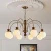 Lámpara Colgante Flor de Viento Frijol Estilo Retro Francés Luz Principal para Sala de Estar Color Nogal Americano Luz para Dormitorio Comedor Luminaria de Protección Ocular