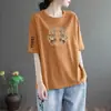 Artículos de excedente de comercio exterior transfronterizo de marcas famosas, con etiquetas retiradas, devueltos de la tienda, camiseta casual simple de manga corta holgada para adelgazar de comercio exterior, cuello redondo