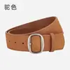 Cinturón Ancho Retro Escarchado Maillard para Mujer Vestido Decorativo Cinturón para Jeans Moda Gamuza Cuero Genuino Cinturón para Mujer