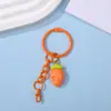 Lindo colgante de llavero de fruta artificial Juguete de cereza con cuentas DIY con cadena de mosquetón Decoración de bolsa de regalo
