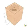 Pads de Elevação para Móveis Conjunto de 4 Peças Buraco Redondo Pés de Mesa Pés de Armário Blocos de Elevação para Móveis Madeira Maciça Ranhurada Elevação de Pés de Cama