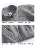 Ropa para Hombre Pengyun: Cárdigan Gris con Cuello Alto, Sudadera de Color Sólido, Nuevo Estilo Otoño/Invierno, Chaqueta para Hombre Gruesa y Forrada de Polar, Moderna