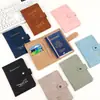 Porta libreta de ahorros de cuero PU sensible a la piel transfronterizo, posición para múltiples tarjetas, botón de presión, costura de una sola vuelta, porta libreta de ahorros, logo