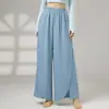 Calça com Fenda para Dança Clássica Calça para Dança Chinesa Calça para Prática de Estudantes Roupa de Performance Feminina Elegante Calça de Pernas Largas para Dança Moderna