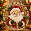 Decoración Colgante de Corona de Santa de Nuevo Producto Transfronterizo Colgante Artesanal de Acrílico con Piedras Navideñas