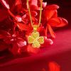 Colar Feminino Nicho Popular Trevo de Quatro Folhas Banhado a Ouro Sensação de Alta Qualidade Ouro Areia do Vietnã Trevo de Quatro Folhas Amor Colar Clavícula