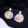 Pendientes Florales de Playa Estilo Vacacional para Mujer, Raffia Más Vendidos de Lujo de Gama Alta Estrella de Mar Salada Pendientes Statement de Nicho