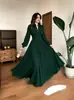 Vestido longo de manga comprida, ajustado, modelador, plissado, estilo francês, transfronteiriço europeu e americano, vestido de noite