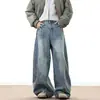 Jeans de trabajo estilo guadaña retro americano para hombres y mujeres, nueva colección otoño 2026, tiro alto, holgados, pierna recta, pierna ancha, pantalones guadaña