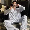 Pijama para Hombre Primavera y Otoño Seda de Hielo Manga Larga 2026 Nuevo Dibujos Animados Elegante Juvenil Seda Otoño Conjunto de Ropa para el Hogar