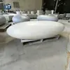 Banco ovalado de hormigón UHPC ultradelgado adorno de paisajismo para jardín y césped asiento de ocio de piedra artificial para exteriores hecho a medida