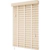 Persianas de Madera Maciza de Tilo, Eléctricas, Estilo Mid-Century, Opacas, para Estudio, Sala de Estar, Dormitorio, Persianas Enrollables Ajustables con Cordón de Madera