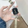 Adecuado para applewatch8765 Correa de Apple Watch SE cuero cadena de metal Correa de Apple Watch tipo gofre